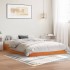 Estructura de cama madera maciza pino marrón cera 160x200