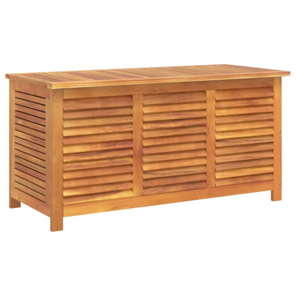 Caja de almacenaje de jardín madera maciza acacia 113x50x56