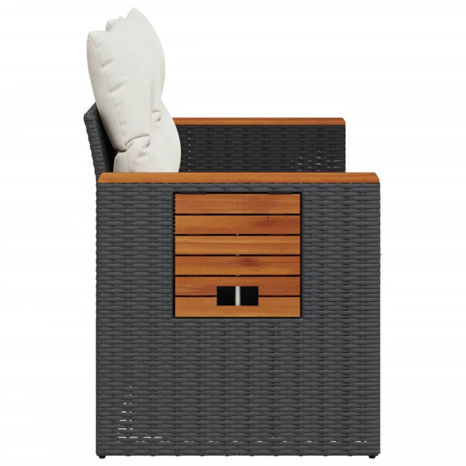 Sofá de jardín 2 plazas con cojines ratán sintético