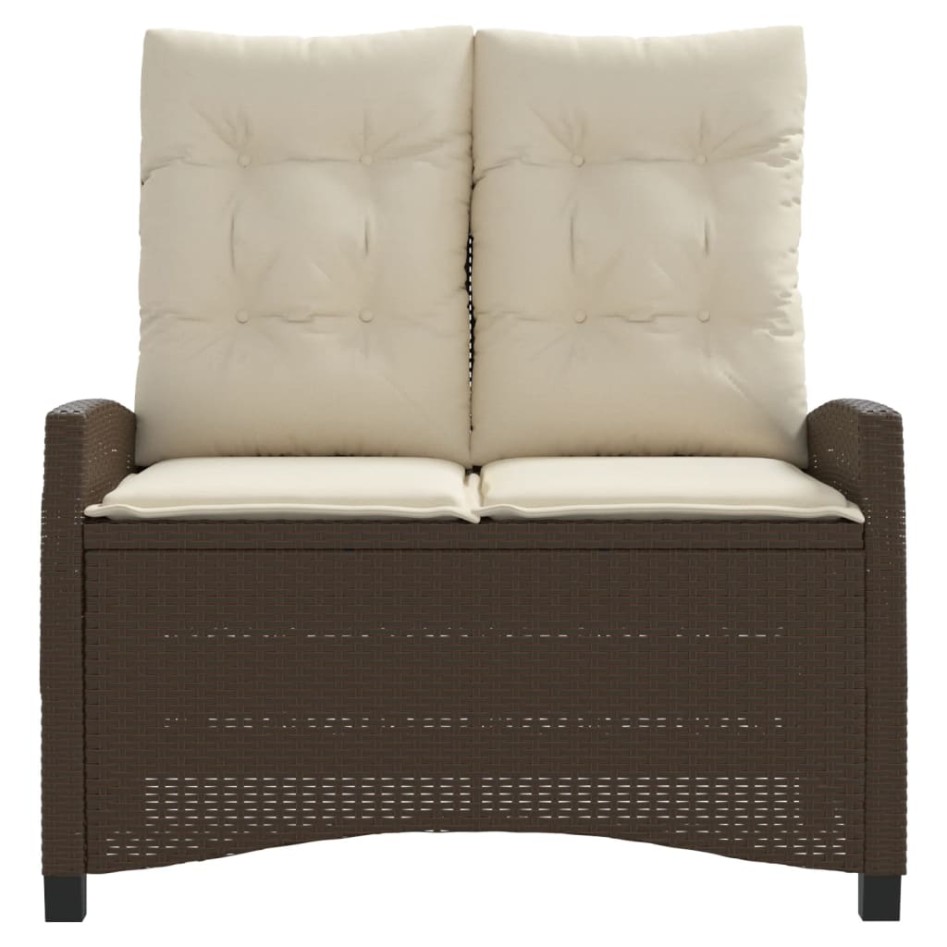 Sillón reclinable de jardín con cojines ratán sintético