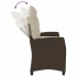 Sillón reclinable de jardín con cojines ratán sintético
