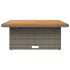 Mesa de jardín ratán PE y madera acacia gris 110x110x71