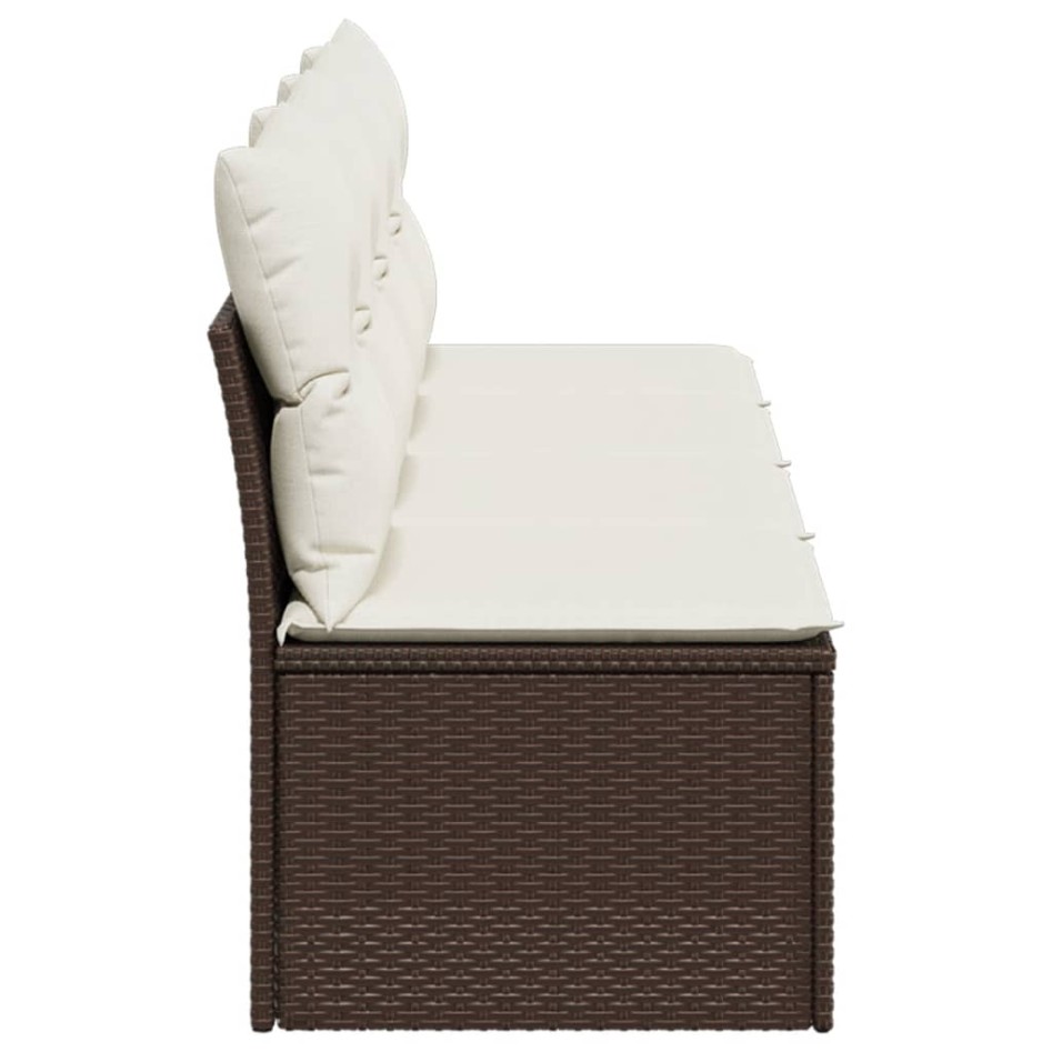 Sofá de jardín con cojines 4 plazas ratán sintético