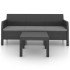 Set de muebles de jardín 2 pzas cojines PP ratán gris