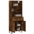 Aparador alto madera contrachapada roble ahumado 69,5x34x180