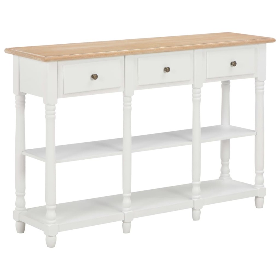 Mesa consola de MDF blanca 120x30x76