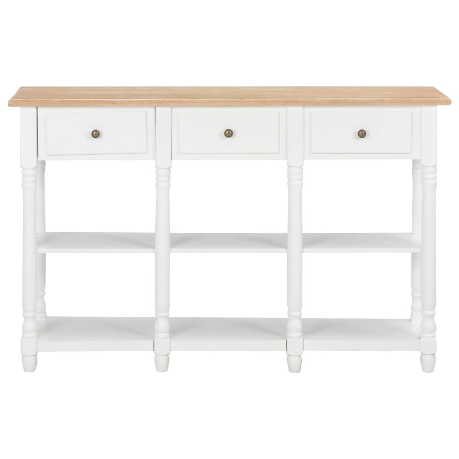 Mesa consola de MDF blanca 120x30x76