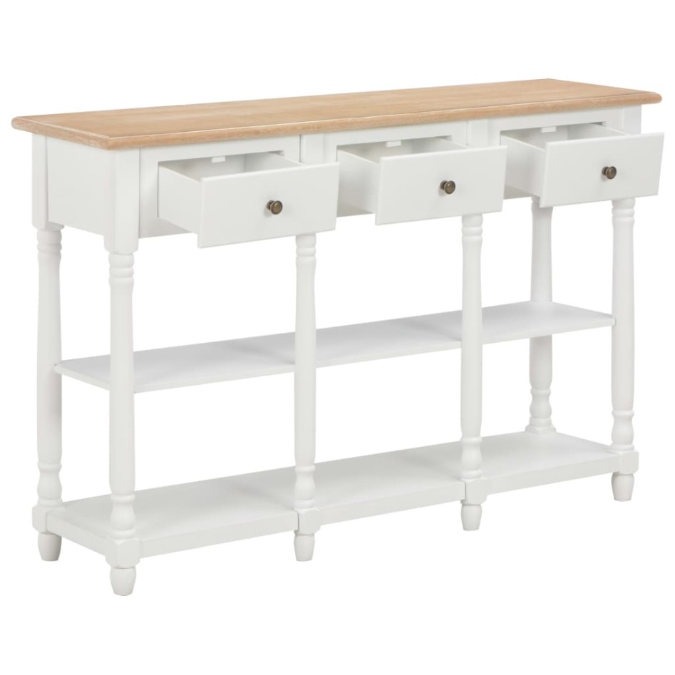 Mesa consola de MDF blanca 120x30x76