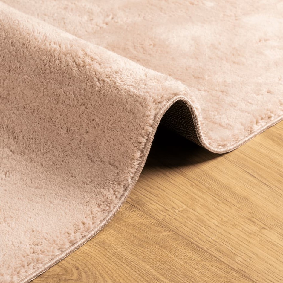 Alfombra de pelo corto suave lavable HUARTE rosado 240x340