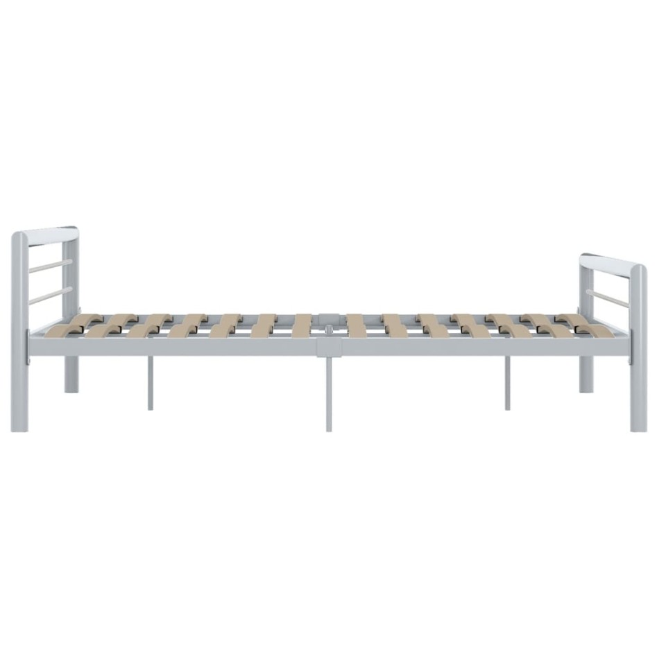 Estructura de cama de metal gris y blanco 180x200