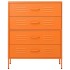 Armario de cajones de acero naranja 80x35x101,5
