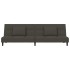 Sofá cama de 2 plazas con dos almohadas terciopelo gris