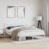 Estructura de cama de metal con cabecero blanca 150x200