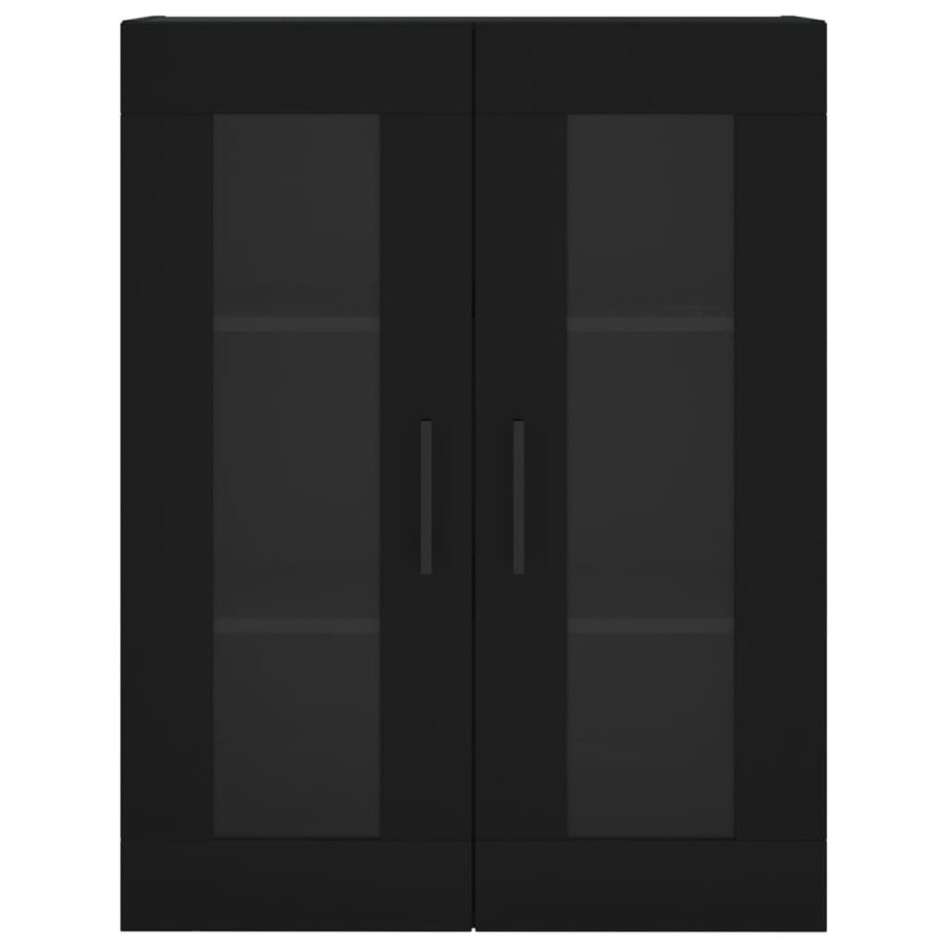 Aparador alto madera contrachapada negro 69,5x34x180