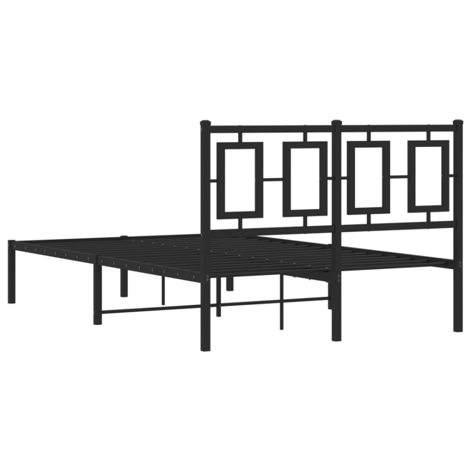 Estructura de cama con cabecero metal negro 120x190
