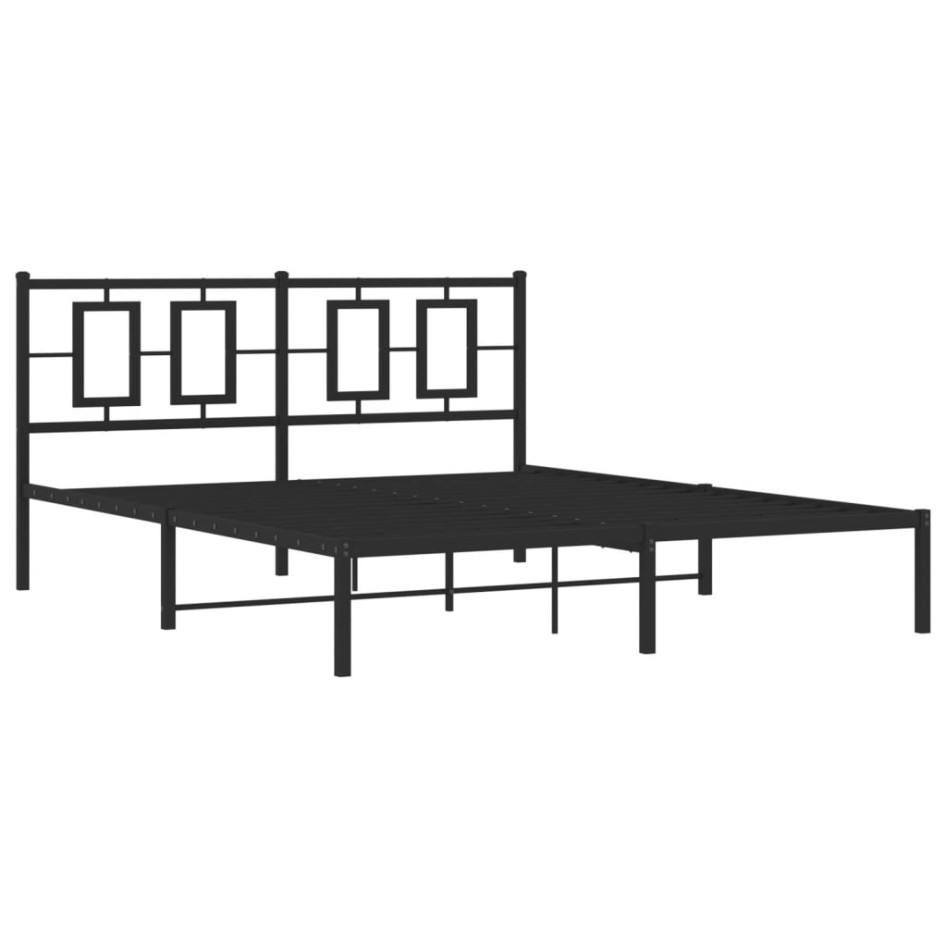 Estructura de cama con cabecero metal negro 160x200