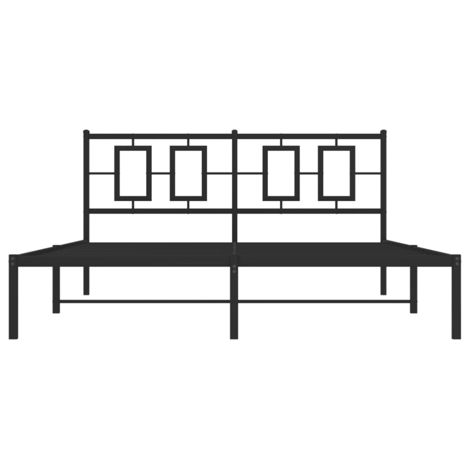 Estructura de cama con cabecero metal negro 160x200