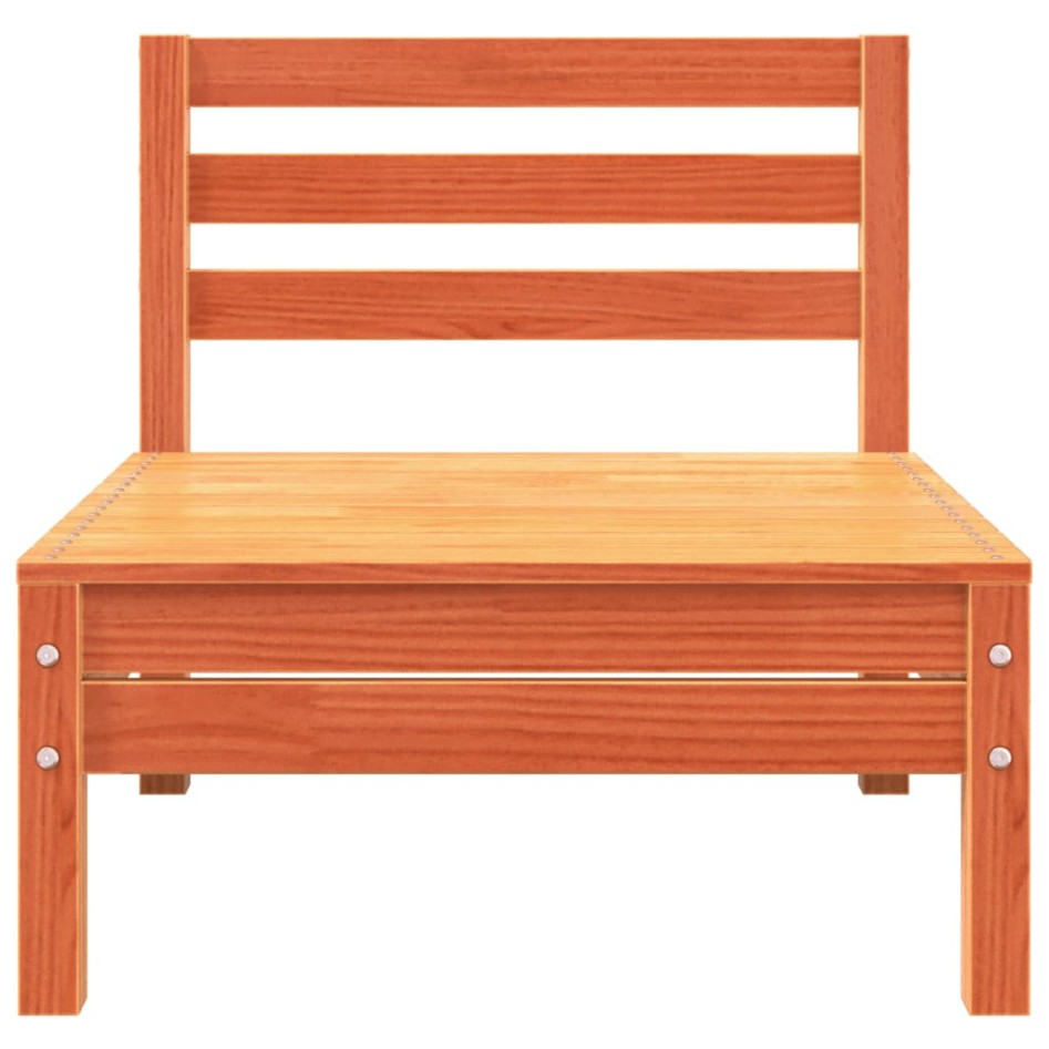 Sofá de jardín de 3 plazas madera maciza de pino marrón