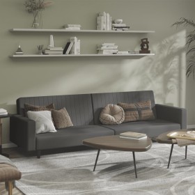 Sofá cama de 2 plazas terciopelo gris