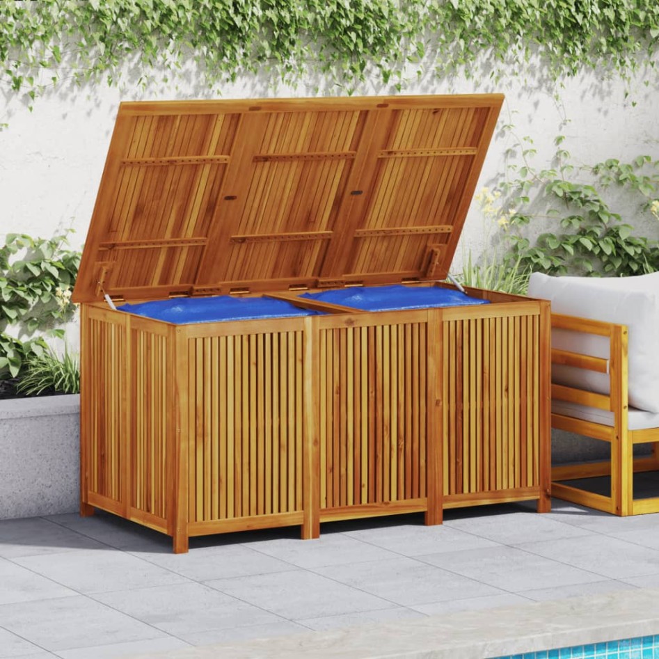 Caja de almacenaje de jardín madera maciza acacia 150x80x75