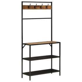 Perchero madera maciza mango y hierro 90x35x180