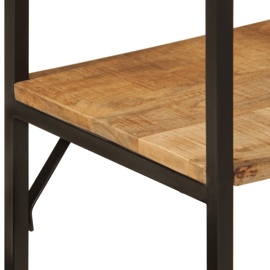 Perchero con ruedas madera maciza mango y hierro 90x40x190