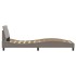 Estructura de cama con cabecero de tela gris taupe 80x200