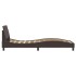 Estructura de cama con cabecero de tela marrón oscuro 90x190