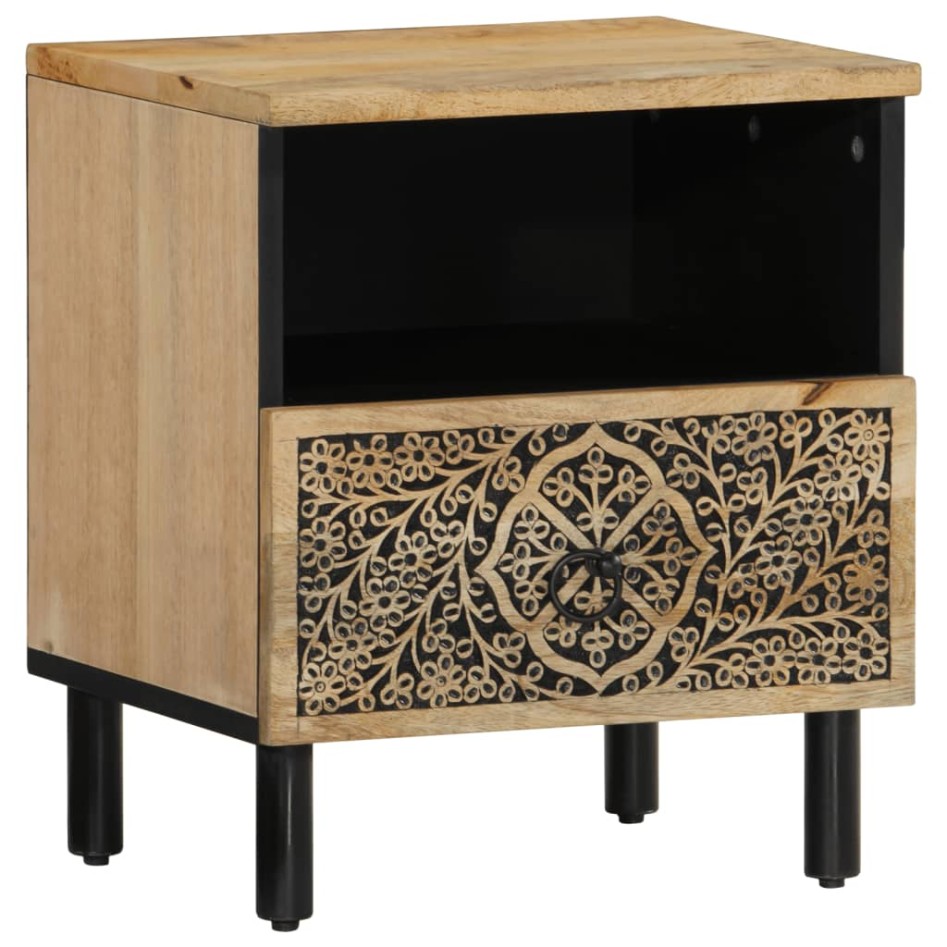 Mesitas de noche 2 uds madera maciza de mango 40x33x46
