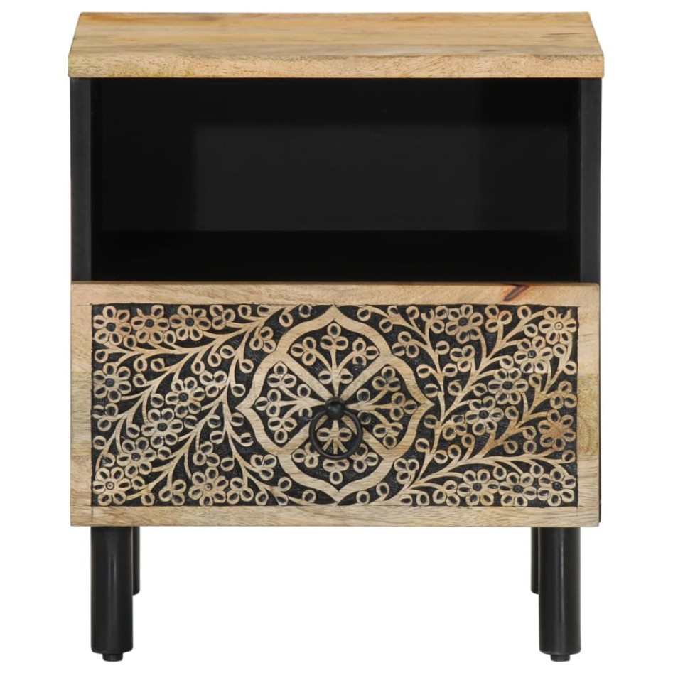 Mesitas de noche 2 uds madera maciza de mango 40x33x46