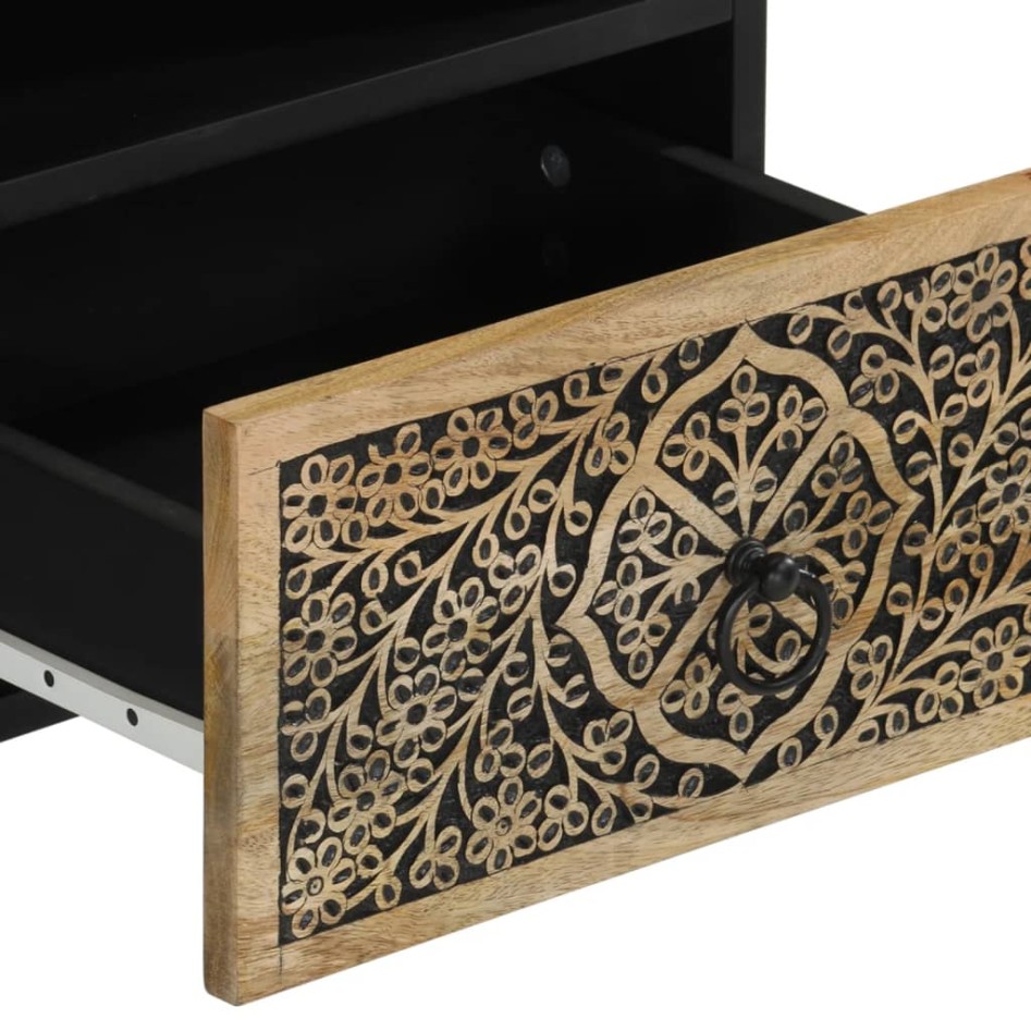 Mesitas de noche 2 uds madera maciza de mango 40x33x46
