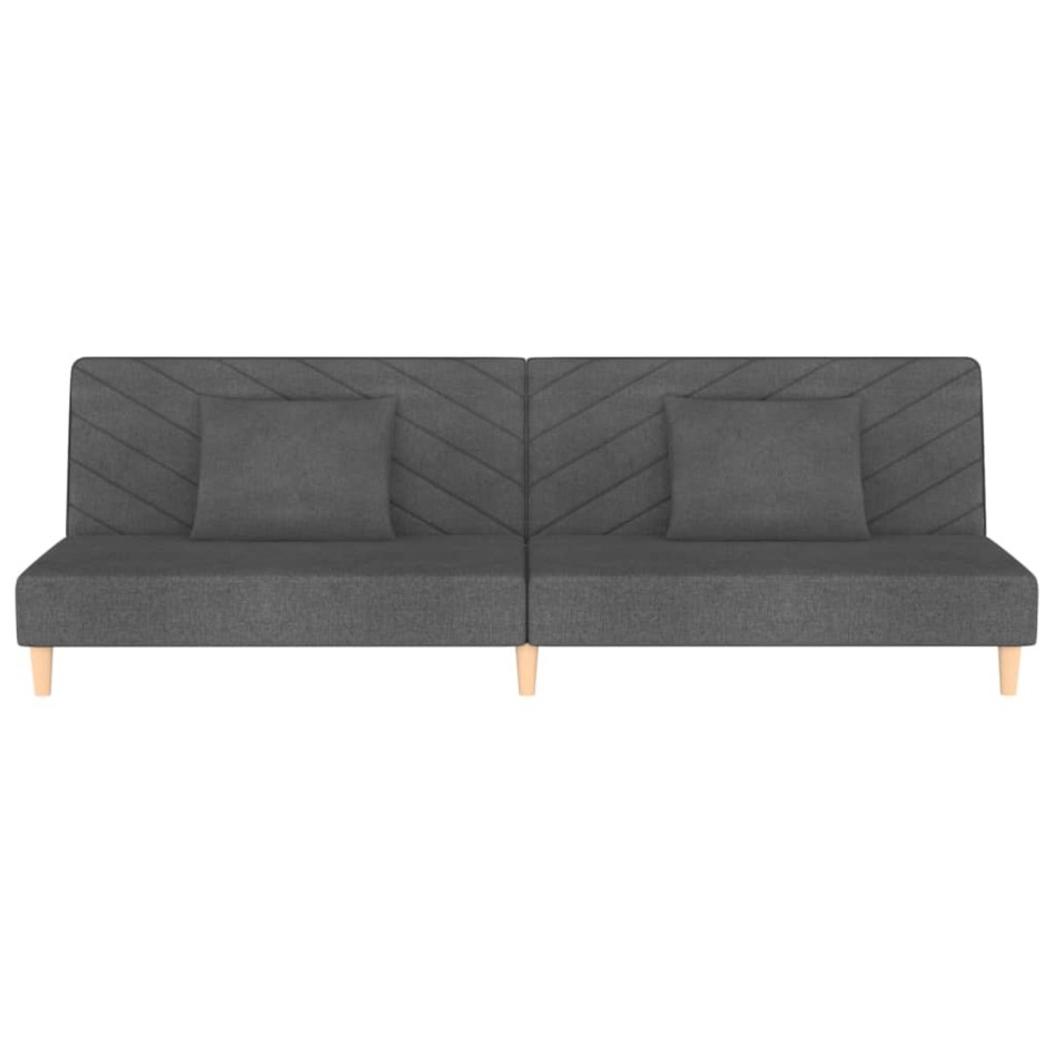 Sofá cama de 2 plazas con dos almohadas tela gris