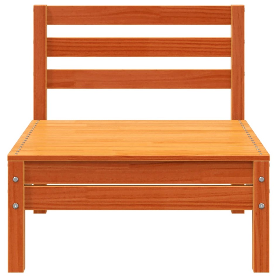 Sofás de jardín sin reposabrazos 4 uds pino macizo marrón