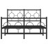 Estructura de cama con cabecero y pie metal negro 120x190