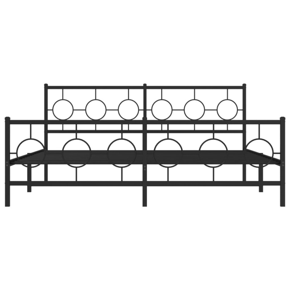 Estructura de cama cabecero y estribo metal negro 180x200