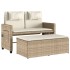 Sillón reclinable de jardín con cojines ratán sintético