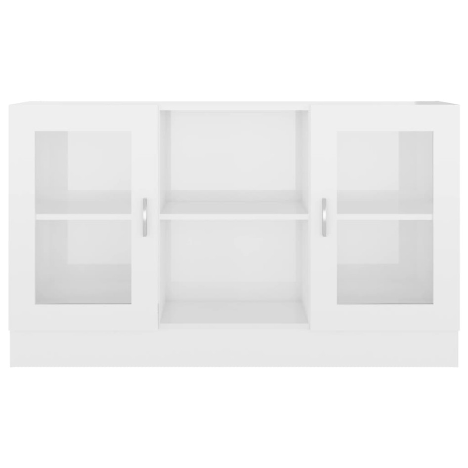 Vitrina de madera contrachapada blanco brillo 120x30,5x70