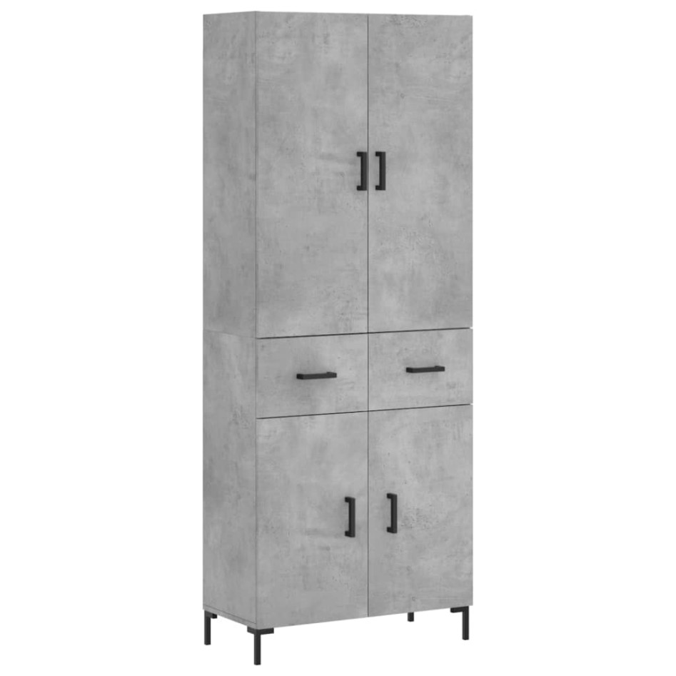 Aparador alto madera contrachapada gris hormigón 69,5x34x180