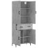 Aparador alto madera contrachapada gris hormigón 69,5x34x180