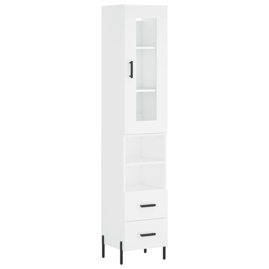 Aparador alto madera contrachapada blanco 34,5x34x180