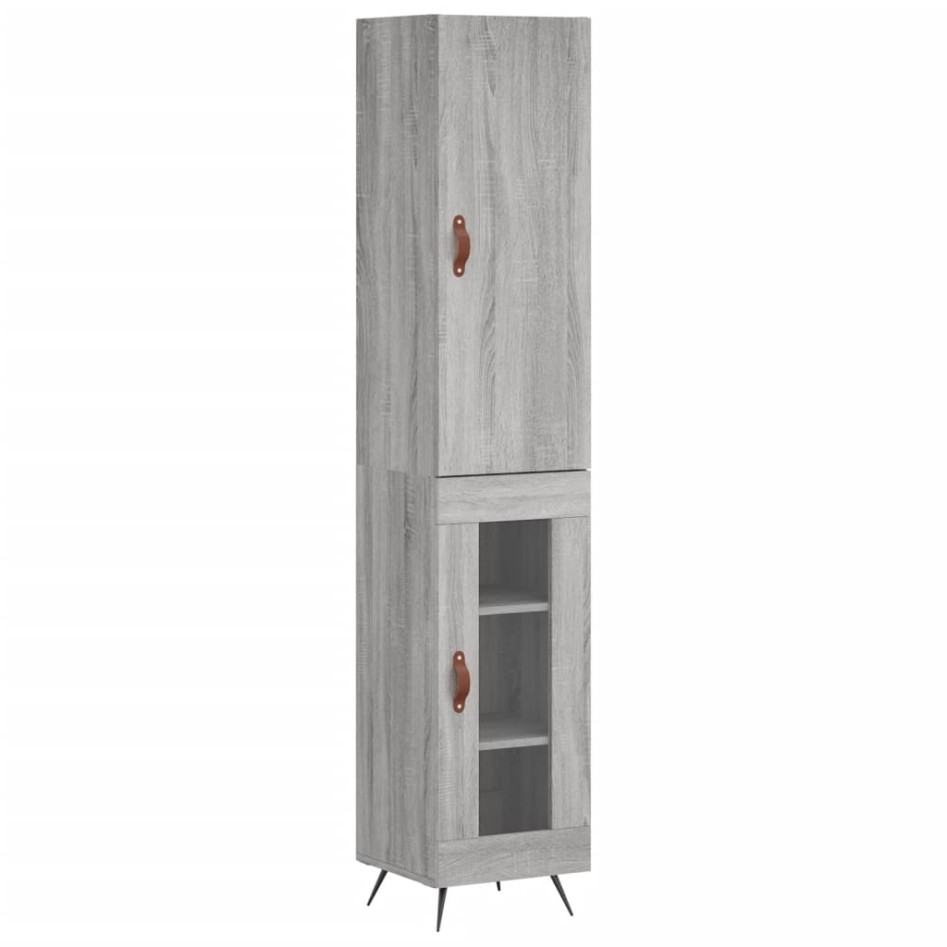 Aparador alto madera contrachapada gris Sonoma 34,5x34x180