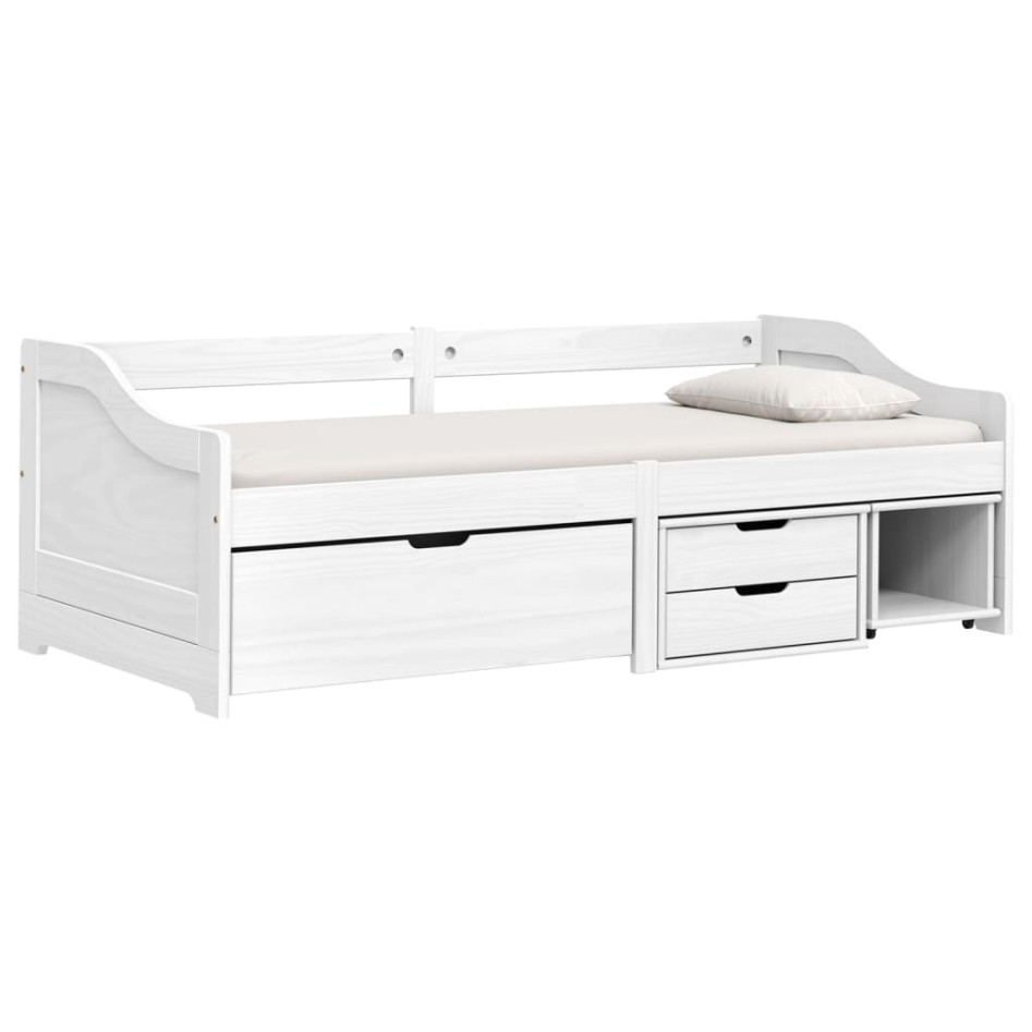 Sofá cama con 3 cajones madera maciza pino blanca IRUN
