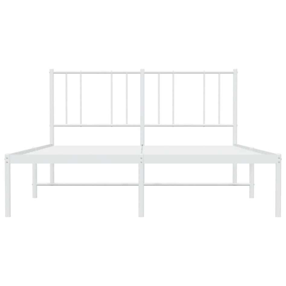 Estructura de cama de metal con cabecero blanca 135x190