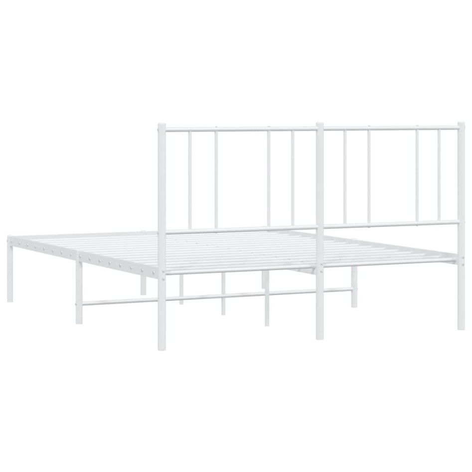 Estructura de cama de metal con cabecero blanca 135x190