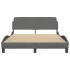 Estructura de cama con cabecero de tela gris oscuro 120x200