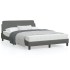 Estructura de cama con cabecero de tela gris oscuro 140x200