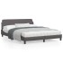 Estructura de cama con cabecero cuero sintético gris