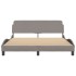 Estructura de cama con cabecero de tela gris taupe 160x200