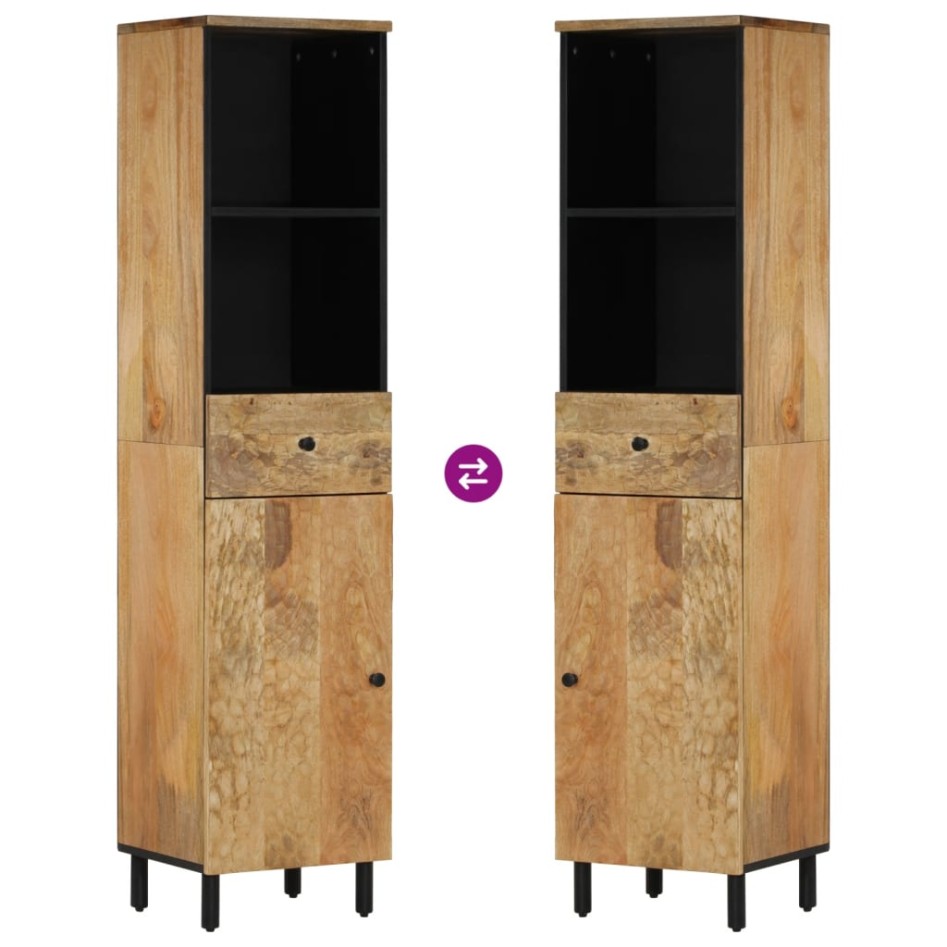 Mueble de baño madera maciza de mango 38x33x160