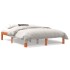 Estructura de cama madera maciza pino marrón cera 135x190